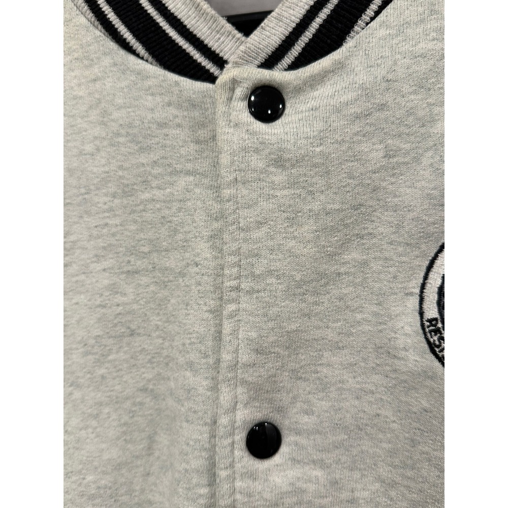 Vintage Fruit of the Loom D.A.R.E. Varsity Jacket Mens XL Grey Black Supercotton - Picture 4 of 11